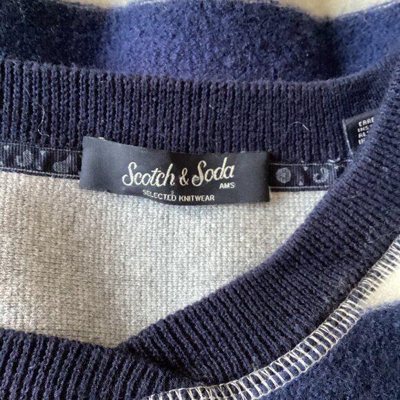 Scotch & Soda Men's Crewneck Knit Pullover Striped Sweater Size M Coastal - Picture 6 of 7